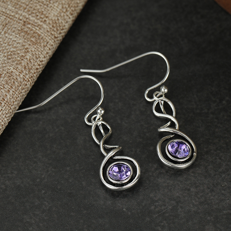 Ladies' Vintage Twisted Thread Wrapped Ear Hook Earrings